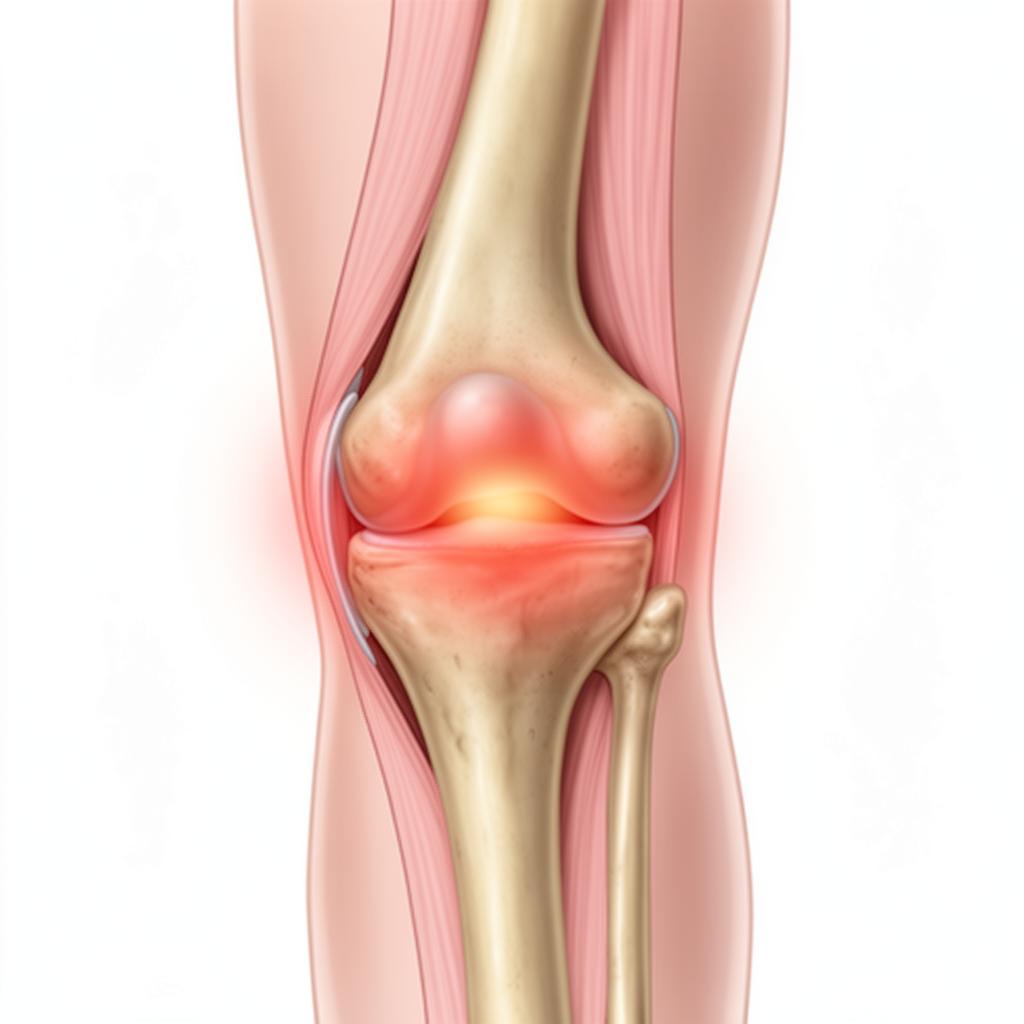 Illustration highlighting the inner knee area where plica irritation is most commonly felt