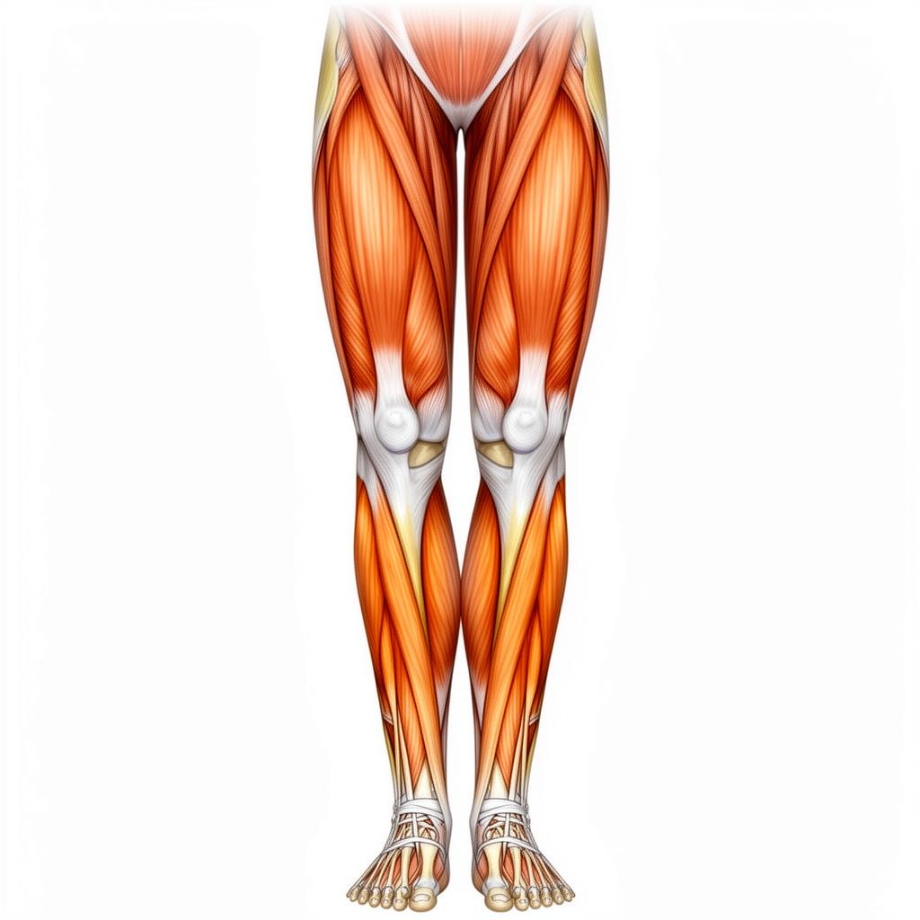 Illustration of muscles that support the knee joint