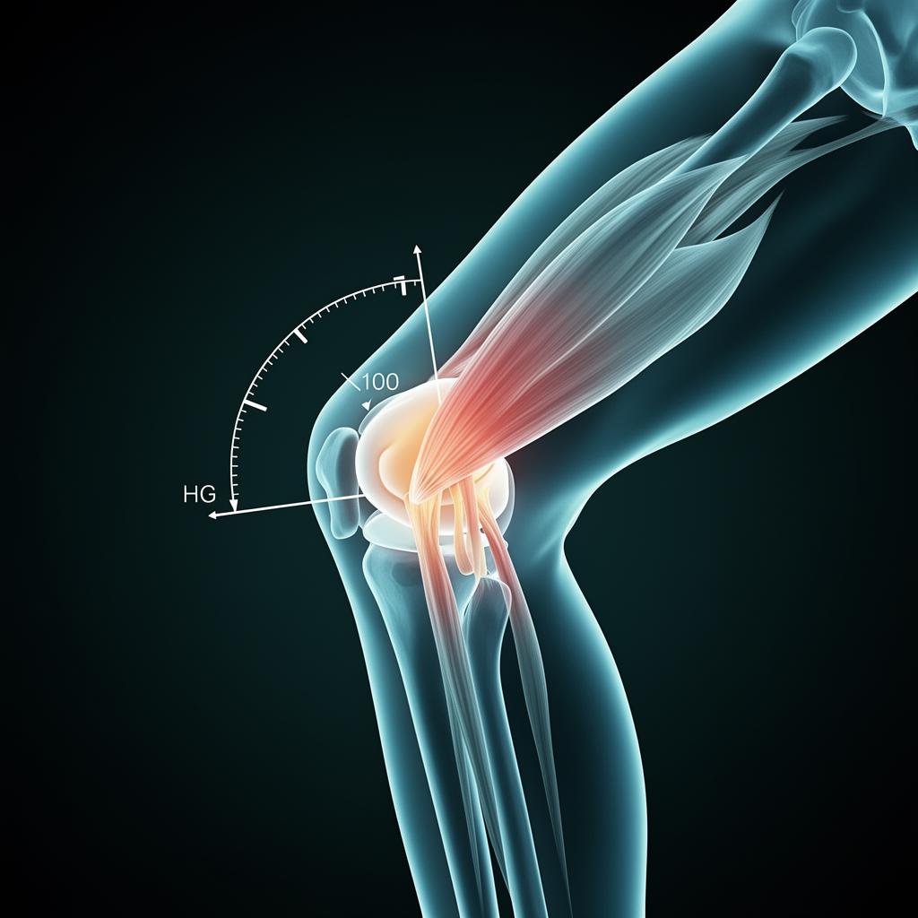 Knee bending mechanics showing quadriceps and kneecap interaction during flexion