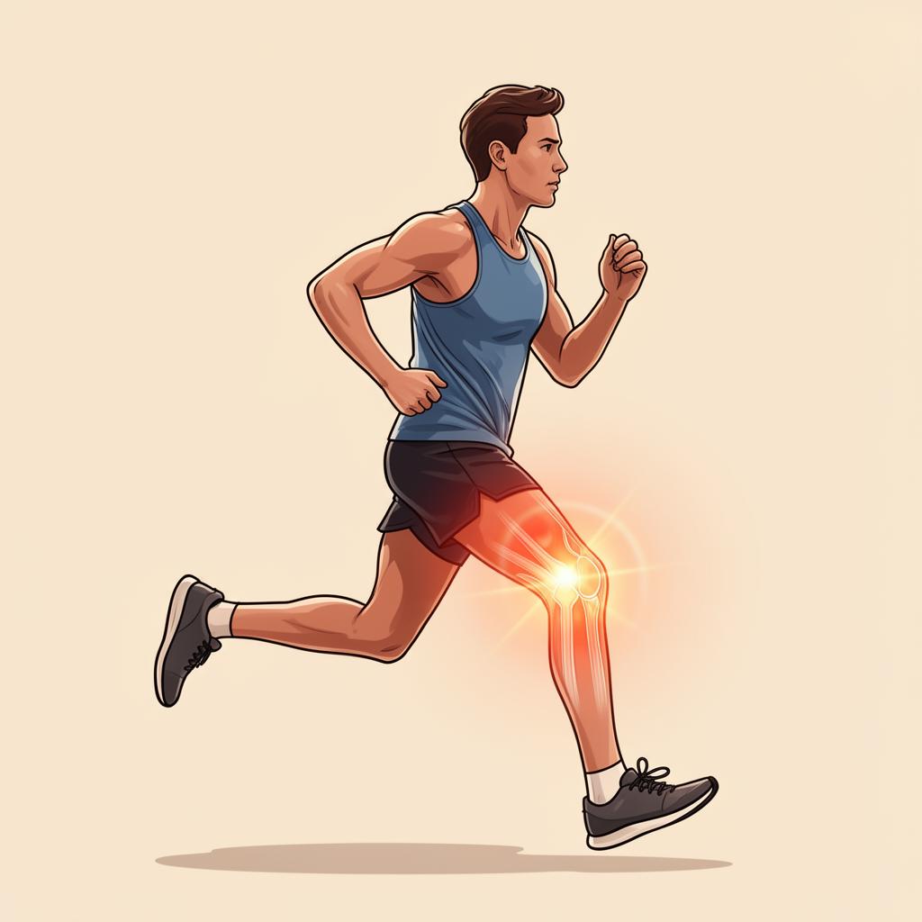 Runner experiencing front-of-knee discomfort during activity