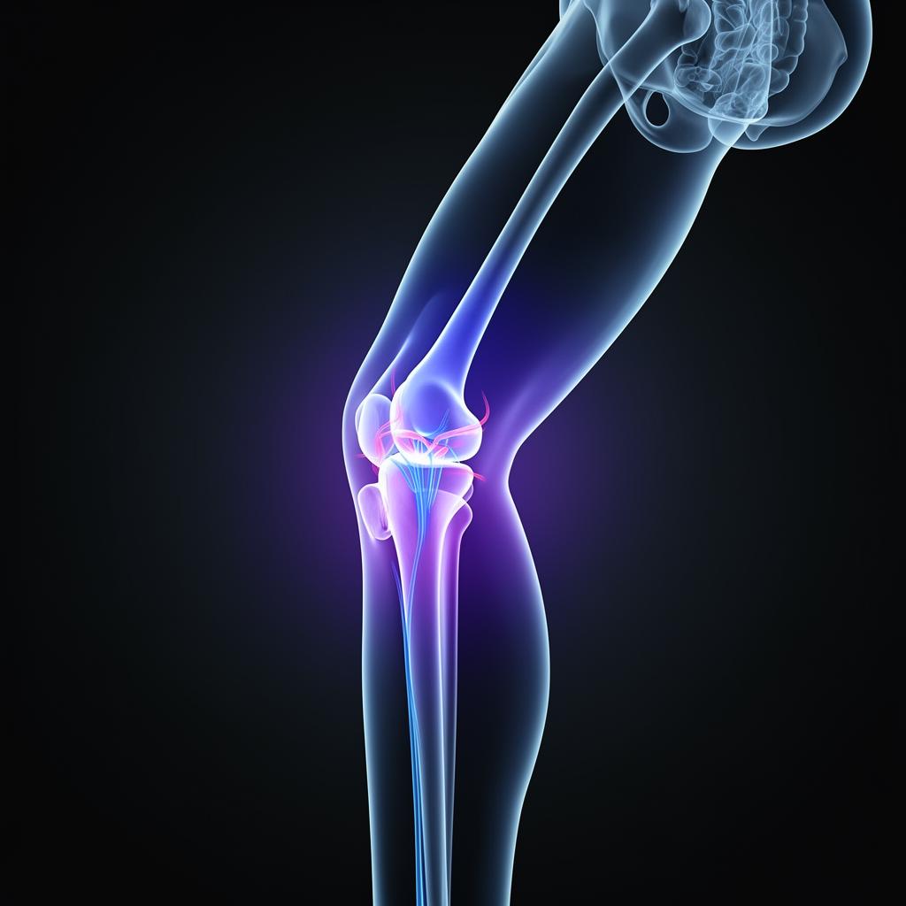Reduced blood circulation in knee joint during prolonged sitting