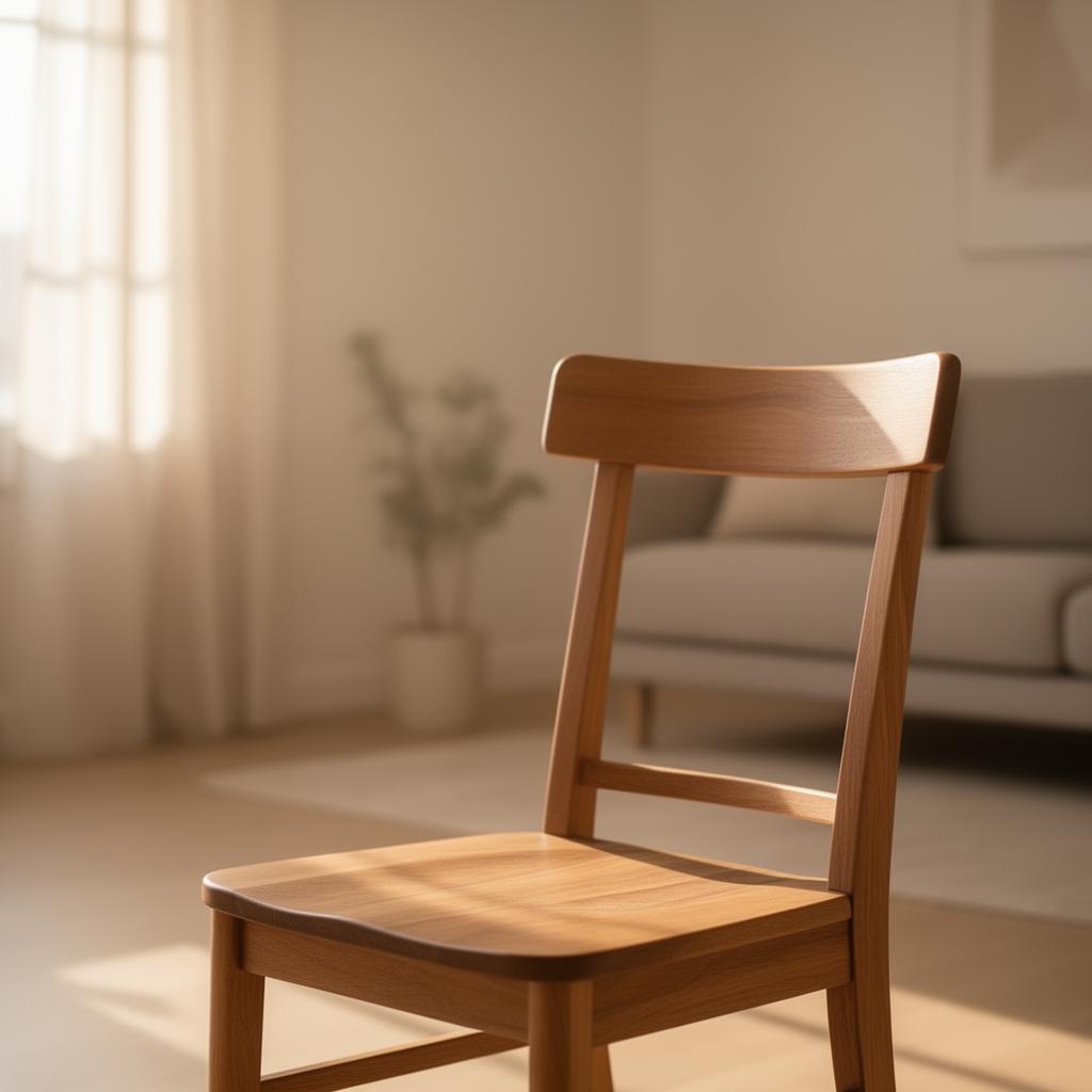 Chair in bright living room illustrating sit-to-stand transition