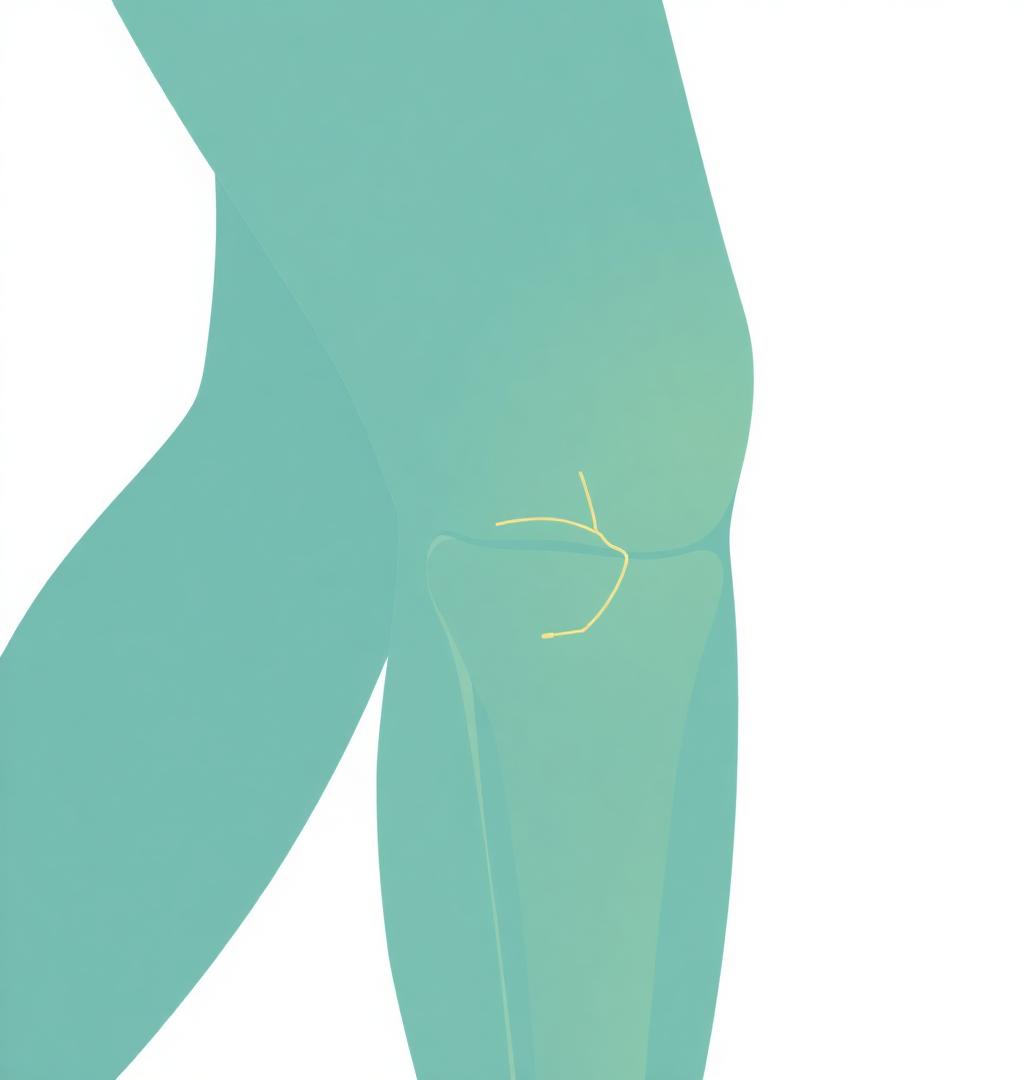 Diagram showing the outer knee area where IT band discomfort is commonly felt