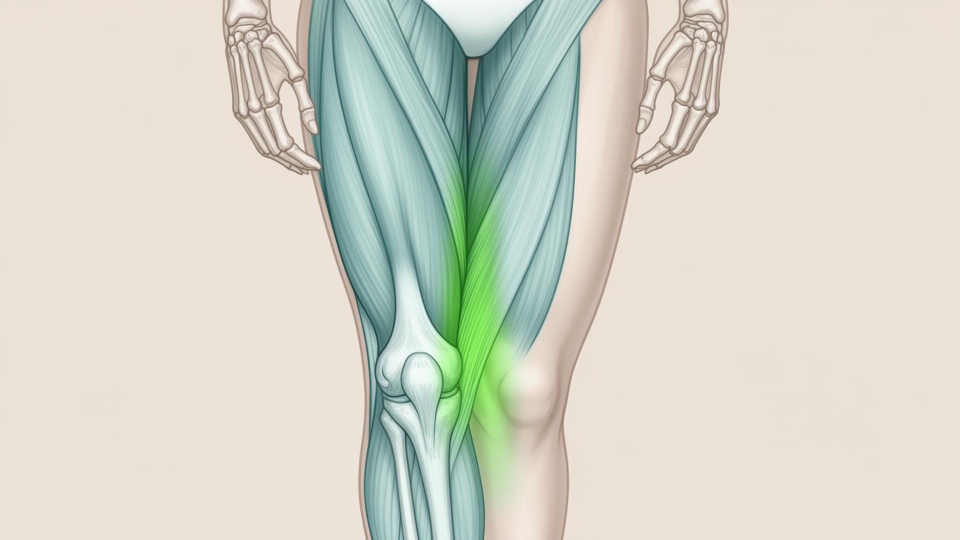 Diagram showing IT band tension path along the outer thigh