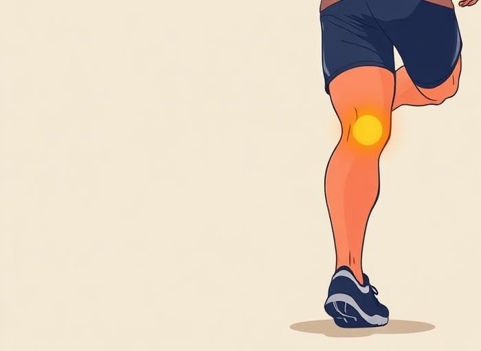 Diagram highlighting the back posterior knee area affected in runners