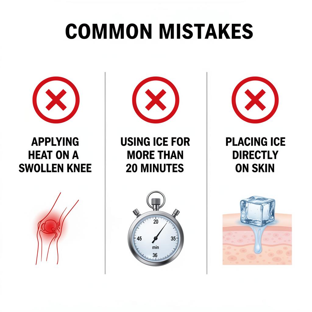 Common mistakes when using heat and ice on knees
