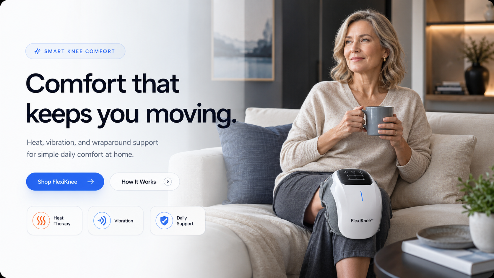 FlexiKnee smart knee comfort for daily home routines